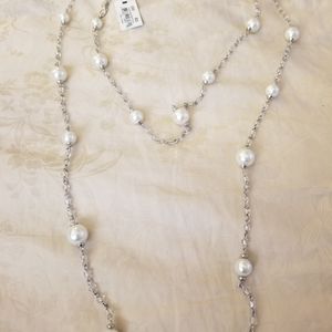 Brand New silver and pearl chain necklace